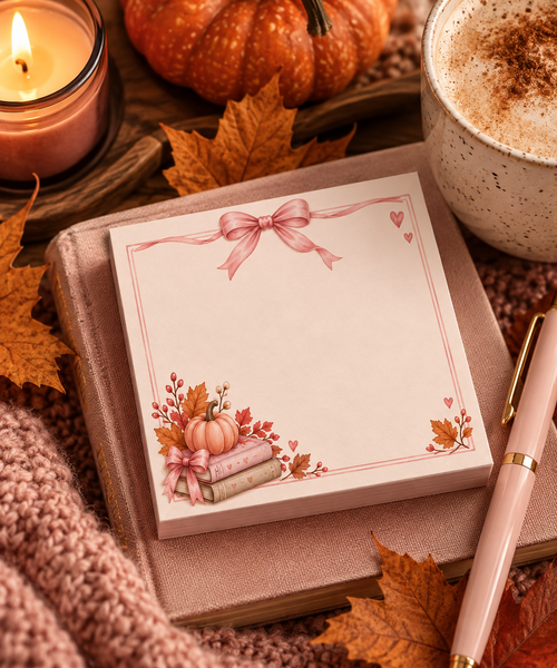 Herbstliches Produktbild des Autumn Notes Haftnotizblocks